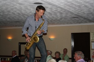Julian Webster Greaves in action at Farnborough Jazz Club, Kent, 5th September 2014, with Martyn Brothers Jazz Band.   Photo by Mike Witt