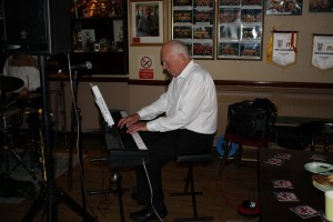 Hugh Crozier, pianist with Bob Dwyer's Bix & Pieces at Farnborough Jazz Club on 9th January 2015