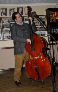 Bassist Ben Martyn of Martyn Brothers, Farmborough Jazz Club, Kent 6 Feb 2015