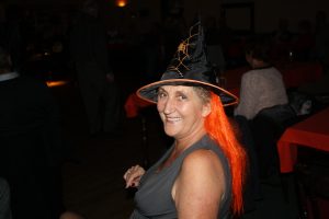 Don't we have beautiful Witches in this Coven! It's actualy Anita having fun in fancy dress at our Halloween Party on 30th October 2015. Golden Eagle Jazz Band came to entertain us here at Farnborough Jazz Club (Kent). Photo by Mike Witt.