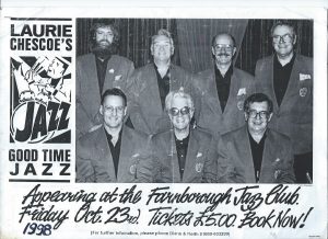 Laurie Chescoe's Good Time Jazz appeared at the Farnborough Jazz Club, Kent. Friday, 23rd October 1998. Run by Diane and Keith Grant.
